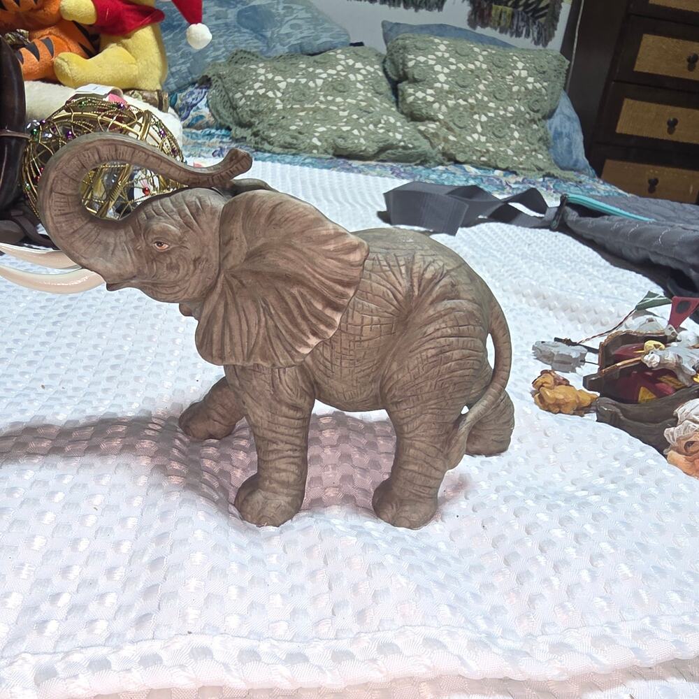 LEFTON BONE CHINA ELEPHANT TRUNK UP FIGURINE